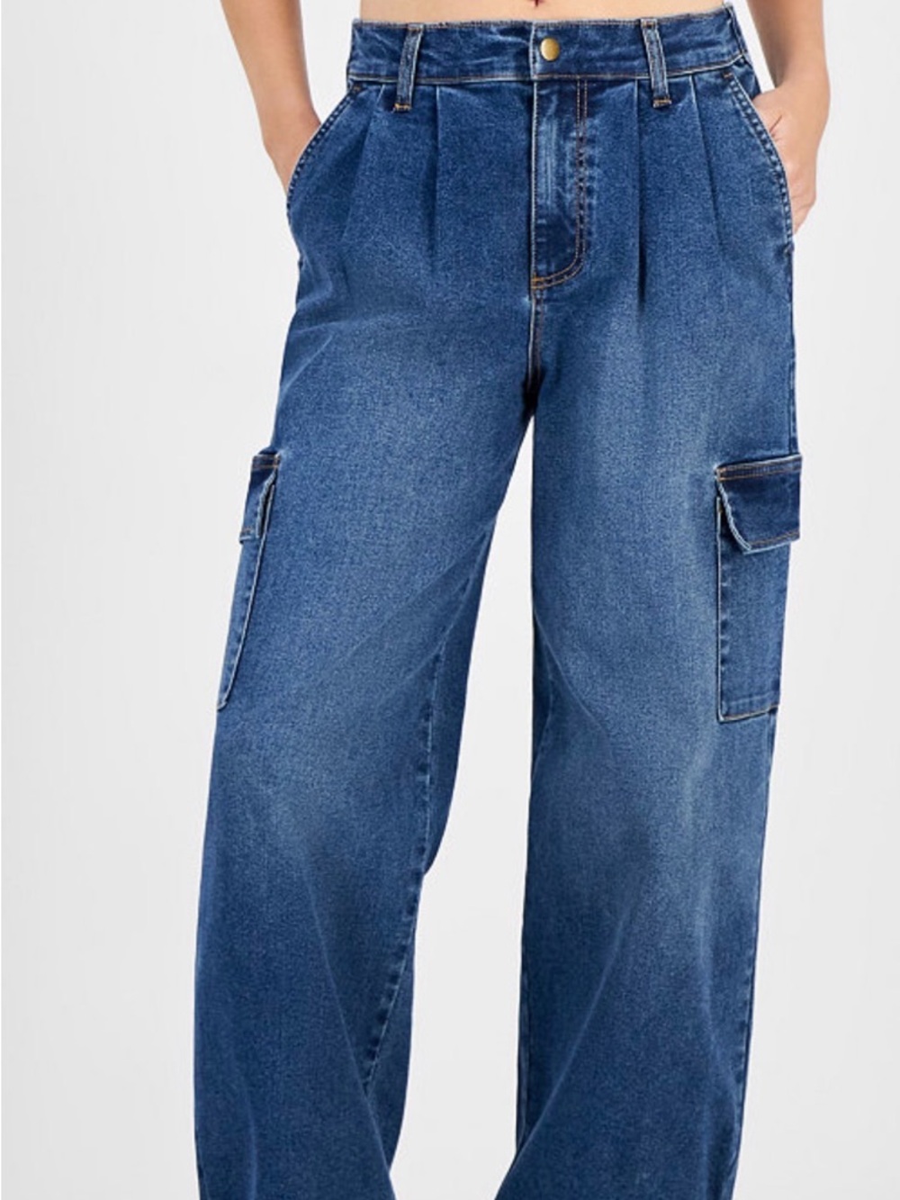 Celebrity pink Wide Leg Cargo Jeans - Blue